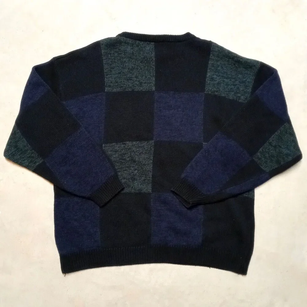 Vintage 90s Chaps Polo Ralph Lauren Knit Sweater Size XL Big Crest Logo Spellout